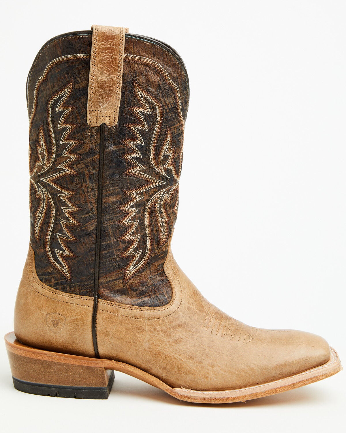 Image #2 - Ariat Men's Preston Western Boots - Broad Square Toe, Cream, hi-res