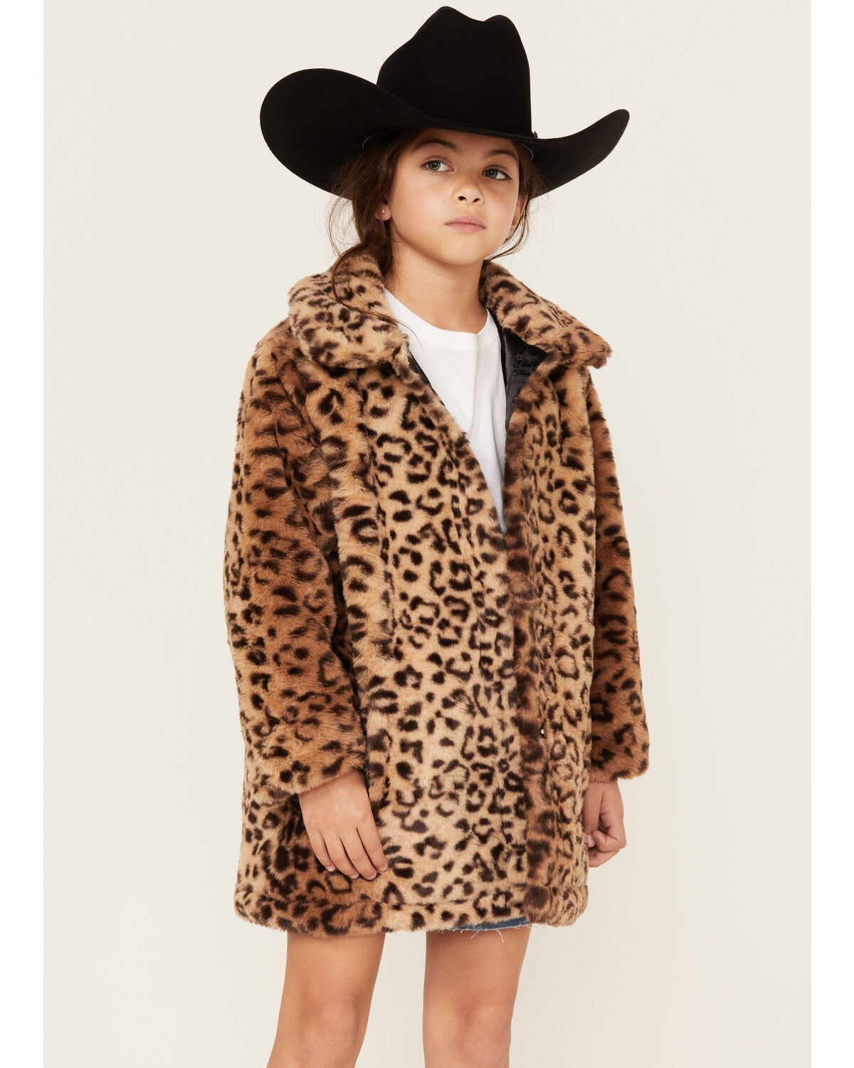 Image #2 - Urban Republic Girls' Cheetah Faux Fur Long Coat, , hi-res