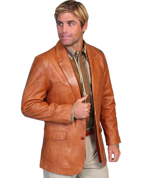 Image #1 - Scully Men's Lamb Leather Blazer - Big and Tall , , hi-res