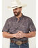 Image #1 - Ariat Men's VentTEK Printed Outbound Short Sleeve Button-Down Shirt - Tall, Black, hi-res