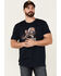 Image #1 - Moonshine Spirit Men's Sugar Skull Graphic Short Sleeve T-Shirt, Navy, hi-res