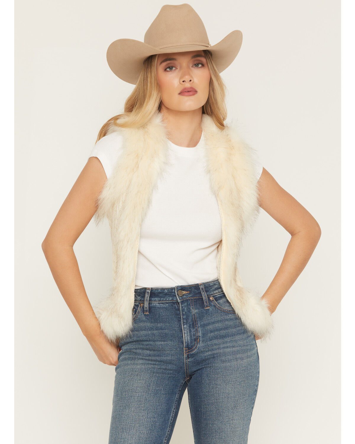 Shyanne Women's Fur Trim Knit Vest