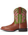 Ariat Girls' Cattle Cate Western Boots - Broad Square Toe, Brown, hi-res