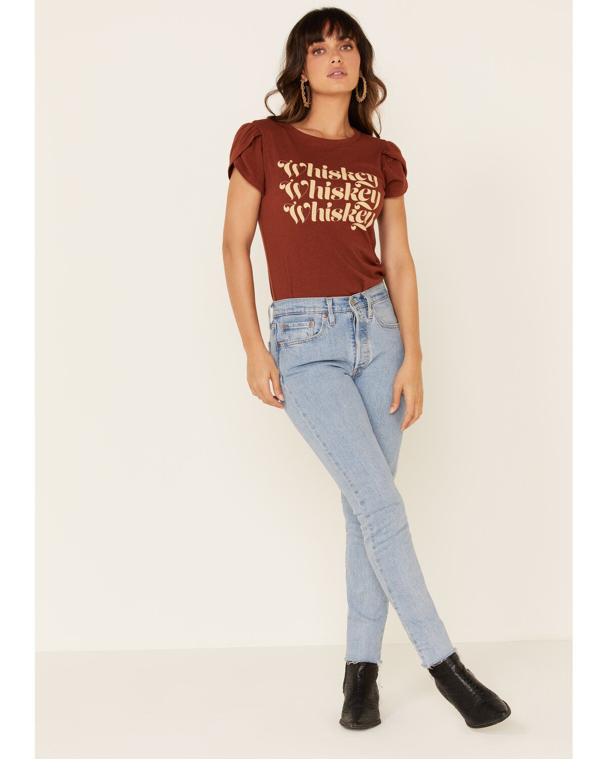 Image #2 - Shyanne Women's Whiskey Whiskey Whiskey Graphic Tee, Rust Copper, hi-res