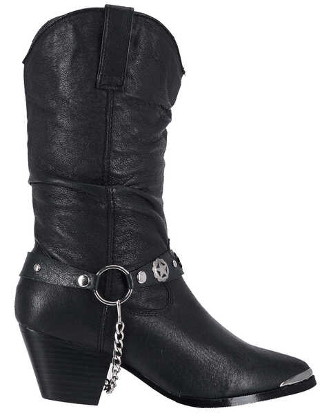 Image #2 - Dingo Women's Supple Pigskin Western Boots - Pointed Toe, Black, hi-res