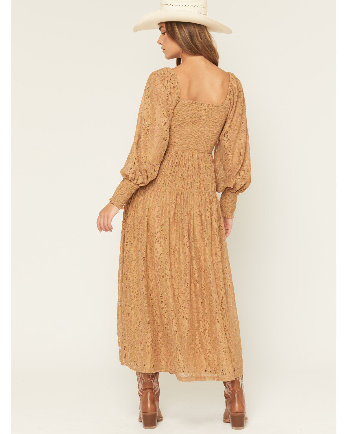 Product Name:  Listicle Women's Lace Long Sleeve Midi Dress