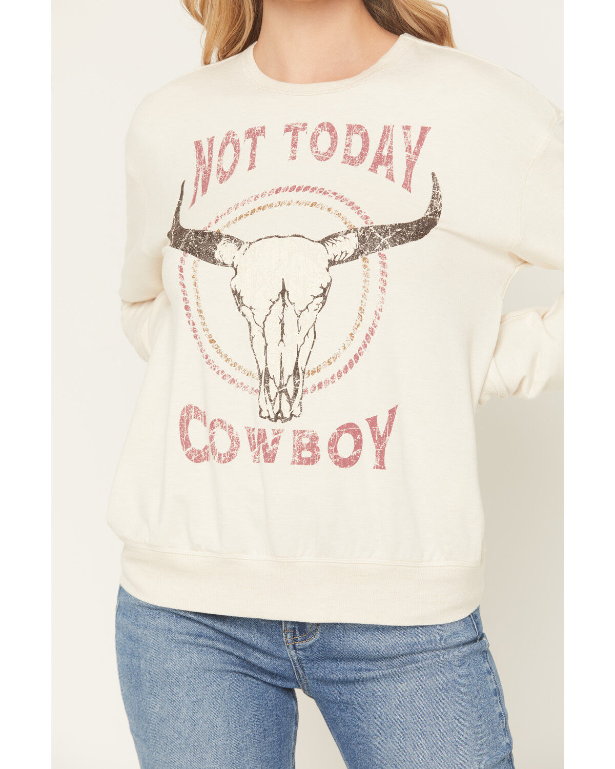 Image #3 - Idyllwind Women's Not Today Cowboy Graphic Crewneck Sweatshirt, Cream, hi-res