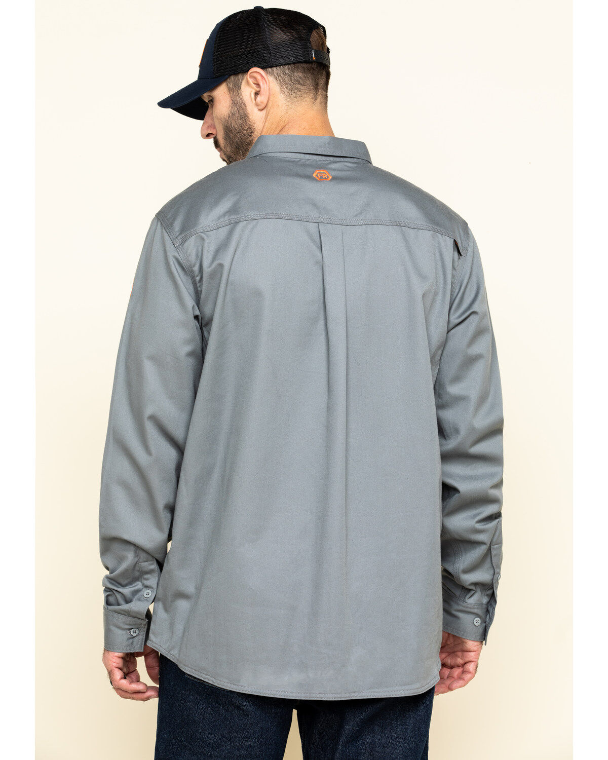 Image #2 - Hawx Men's FR Long Sleeve Woven Work Shirt, Silver, hi-res