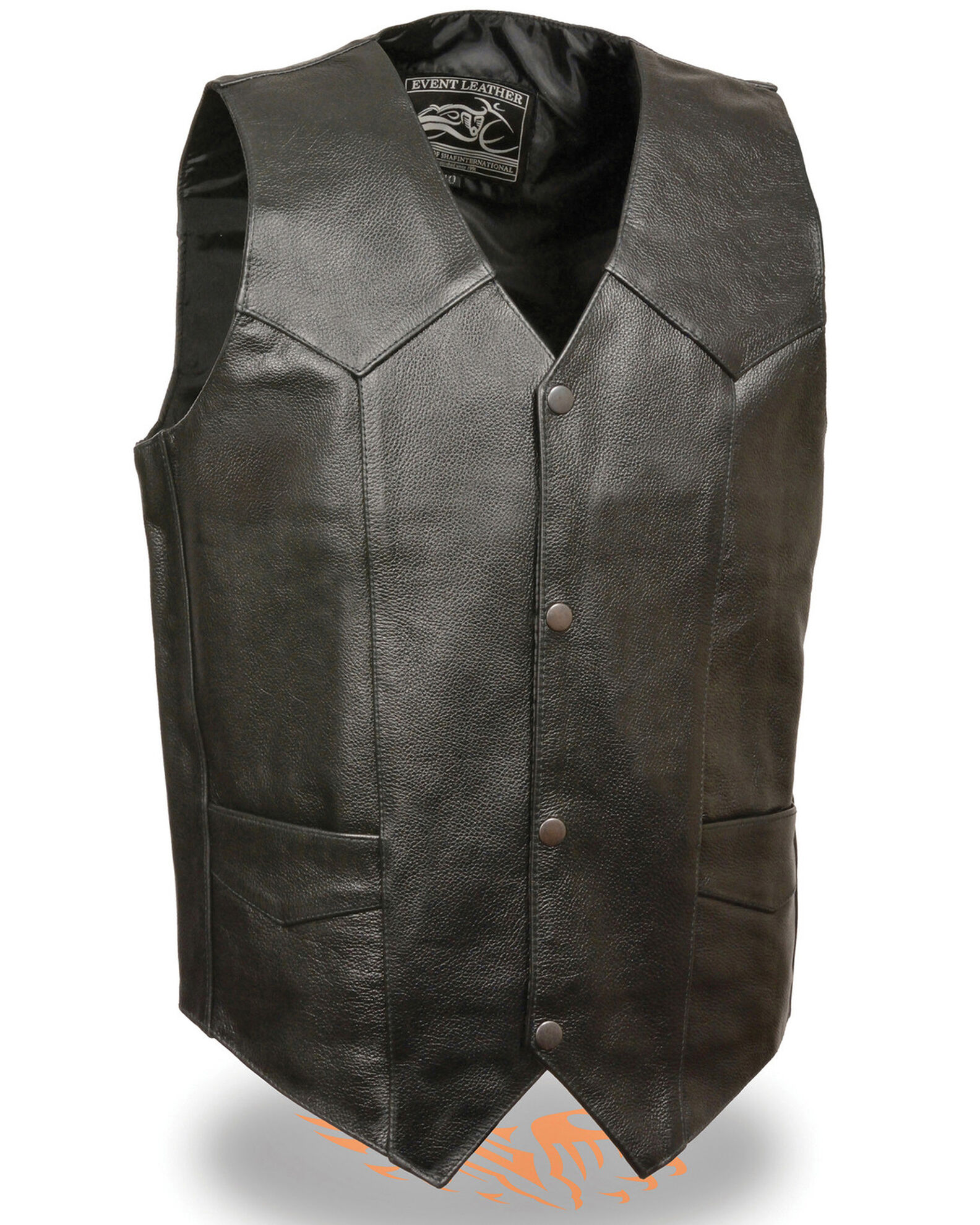 Image #1 - Milwaukee Leather Men's 4X Classic Snap Front Biker Vest, Black, hi-res