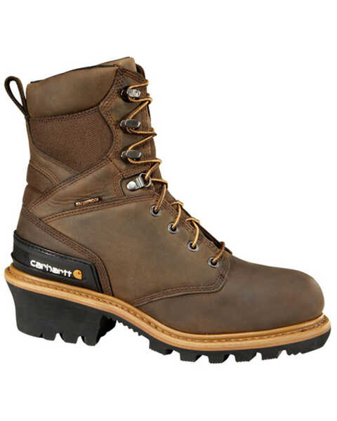 Image #2 - Carhartt 8" Crazy Horse Brown Waterproof Insulated Logger Boot - Composite Toe, Crazyhorse, hi-res