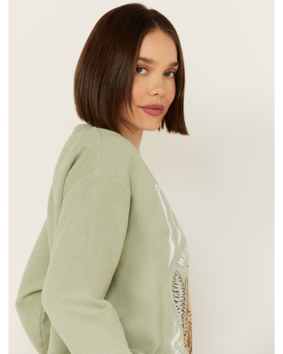 Image #2 - Youth in Revolt Women's Yellowstone Sweatshirt, Green, hi-res