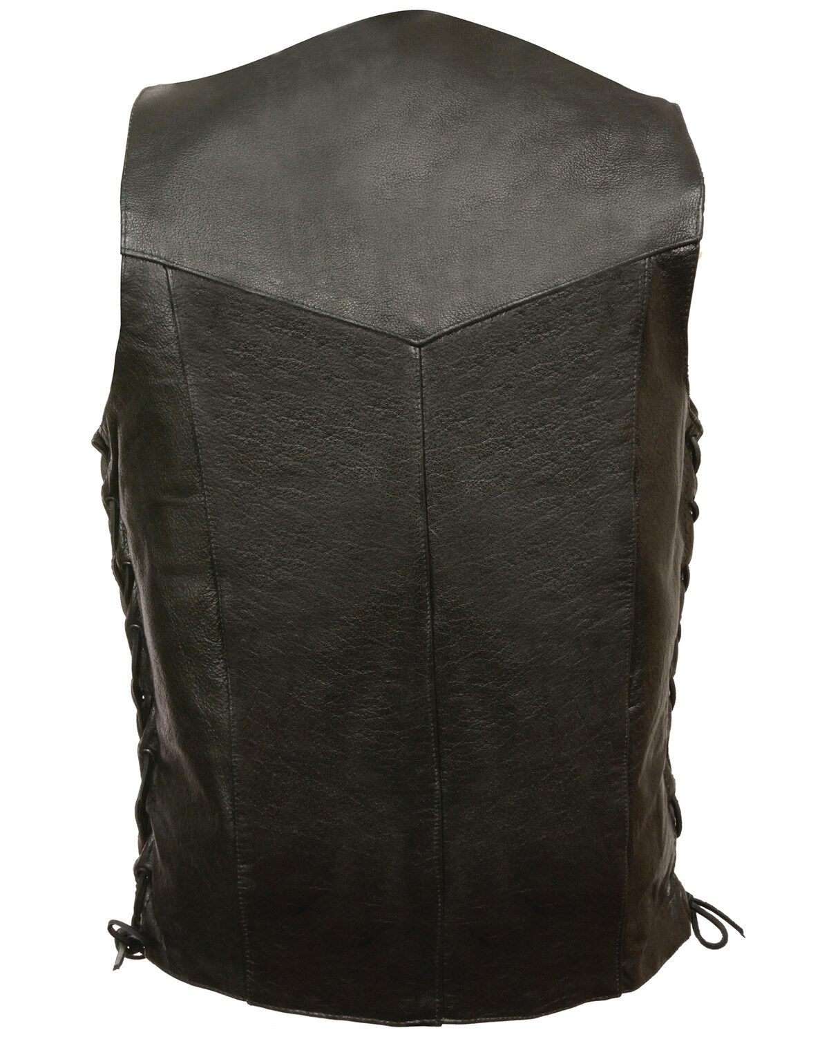 Image #2 - Milwaukee Leather Men's Classic Side Lace Biker Vest - Tall, Black, hi-res