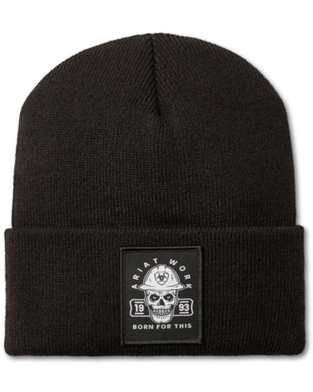 Ariat Rebar Skull Work Beanie, Black, hi-res