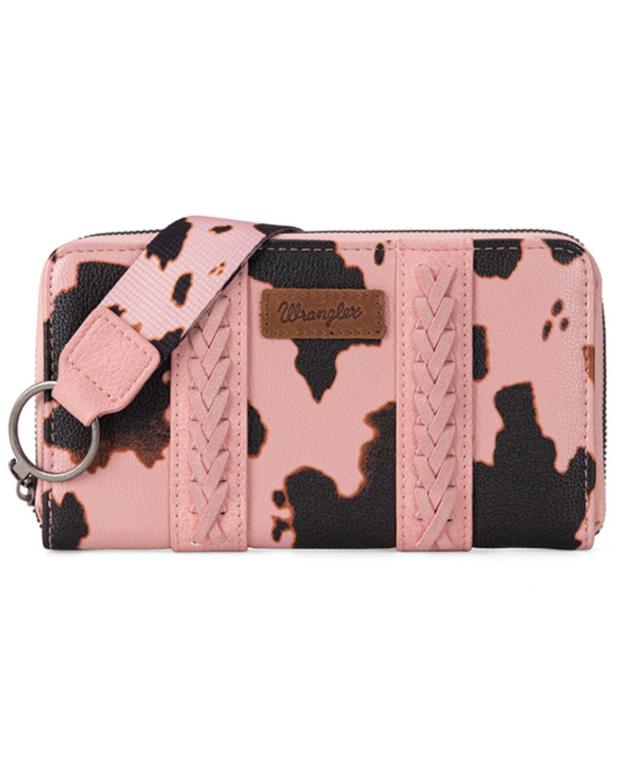 Wrangler Women's Cow Print Wallet, Pink, hi-res