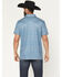 Image #4 - Rock & Roll Denim Men's Medallion Print Short Sleeve Button-Down Stretch Polo Shirt, Blue, hi-res