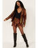 Any Old Iron Women's Sequins and Fringe Jacket, Rust Copper, hi-res
