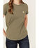 Image #3 - Carhartt Women's Force Relaxed Fit Midweight Short Sleeve Pocket Tee, Olive, hi-res