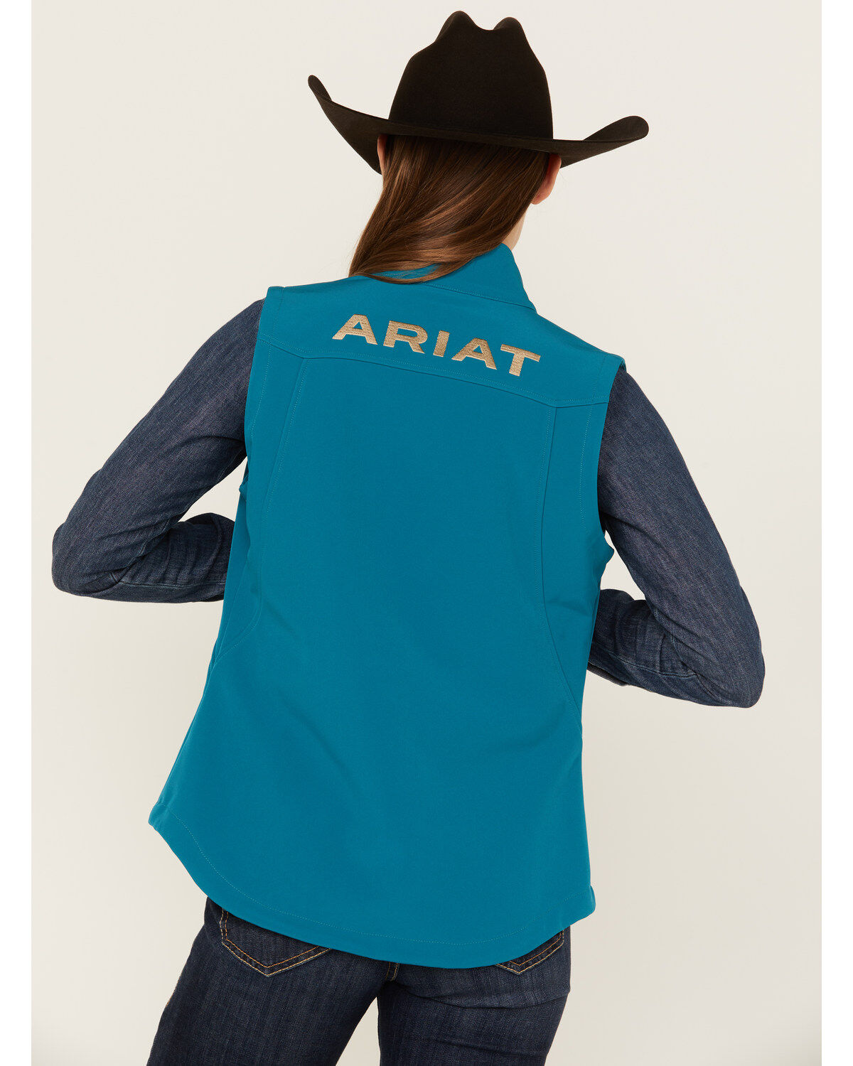 Image #4 - Ariat Women's Solid Team Logo Vest, Turquoise, hi-res