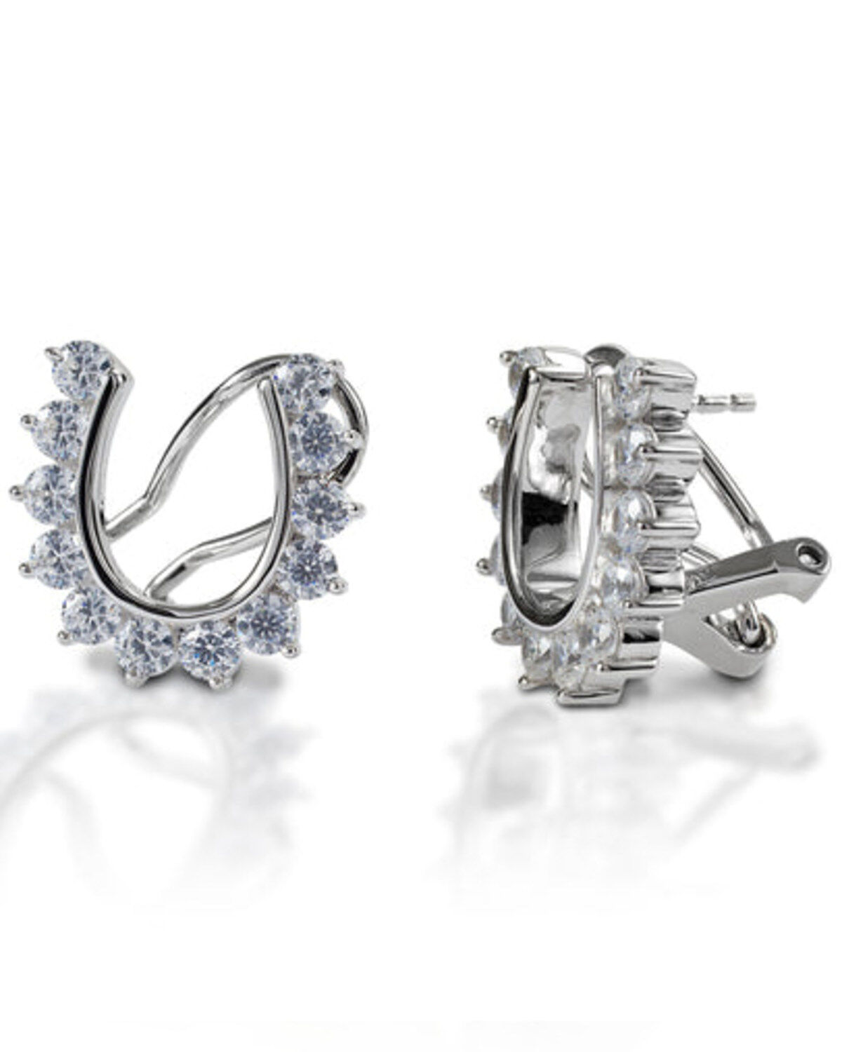 Image #1 - Kelly Herd Women's Sterling Silver Horseshoe Journey Earrings, Silver, hi-res
