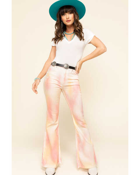 Lee Women's Tie Dye High Rise Flare Jeans , Multi, hi-res