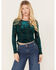 Shyanne Women's Side Tie Long Sleeve Top, Deep Teal, hi-res
