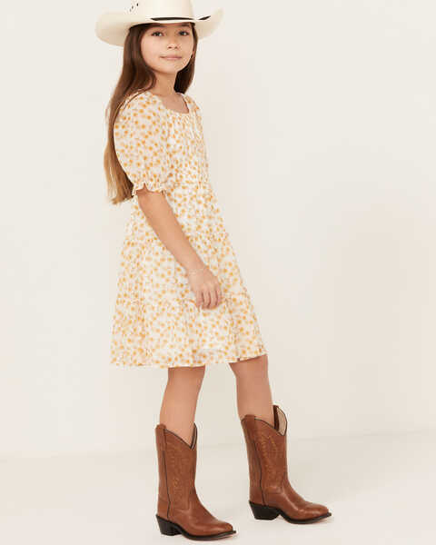 Image #2 - Trixxi Girls' Daisy Print Ruffle Dress, Yellow, hi-res