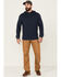 Image #2 - Brothers and Sons Men's Solid Heather Slub Long Sleeve Hooded Sweatshirt, Navy, hi-res