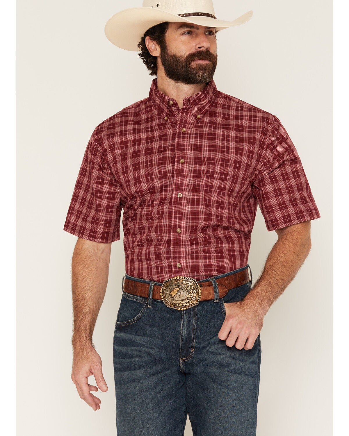 Image #4 - Wrangler Riata Men's Assorted Plaid Print Short Sleeve Button-Down Western Shirt, Multi, hi-res