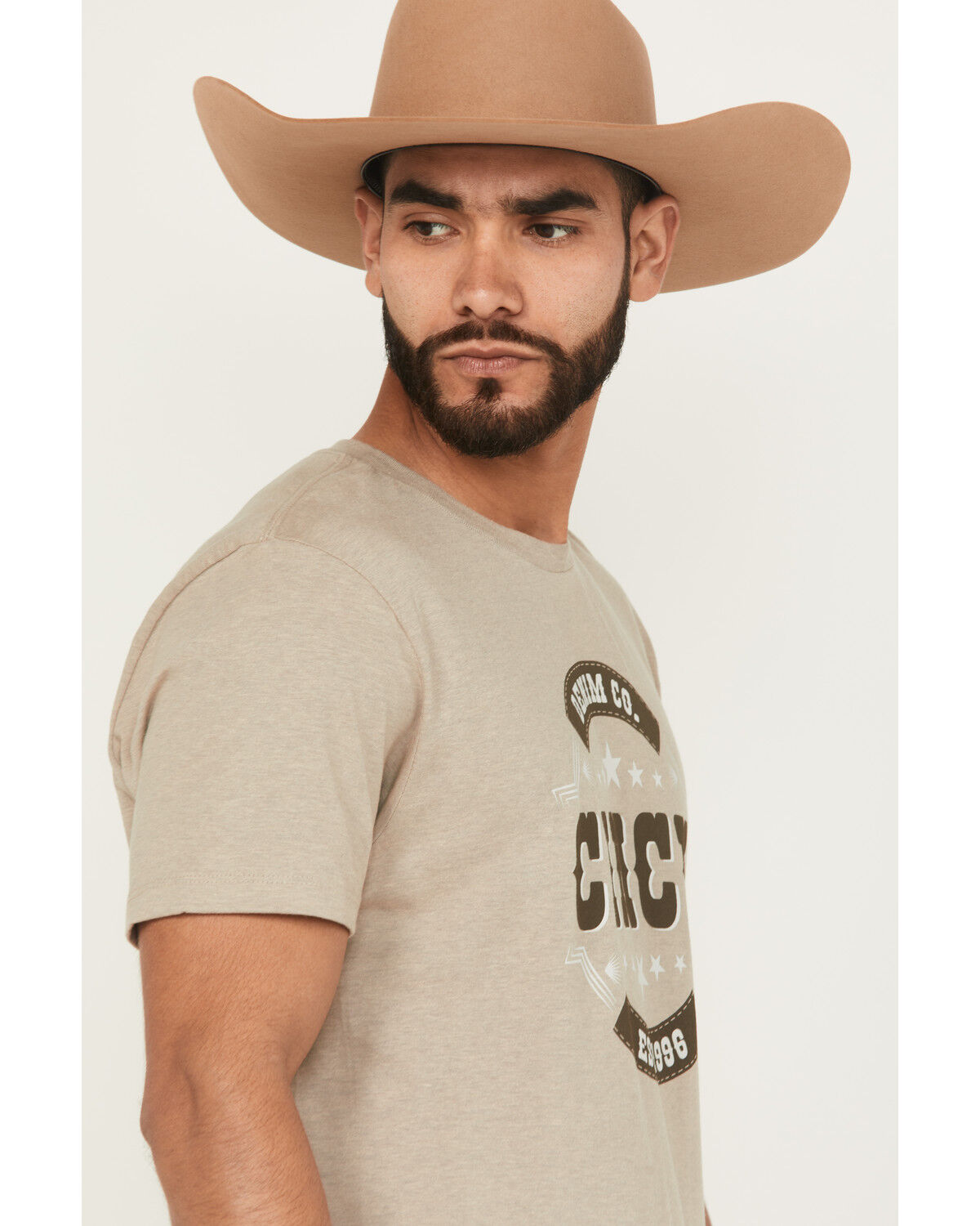 Image #2 - Cinch Men's Boot Barn Exclusive Logo Short Sleeve Graphic T-Shirt, Tan, hi-res