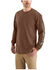 Image #1 - Carhart Men's Loose Fit Heavyweight Logo Long Sleeve Graphic T-Shirt, Brown, hi-res