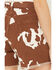 Image #4 - Blue B Women's High Rise Cow Print Belted Shorts, Brown, hi-res