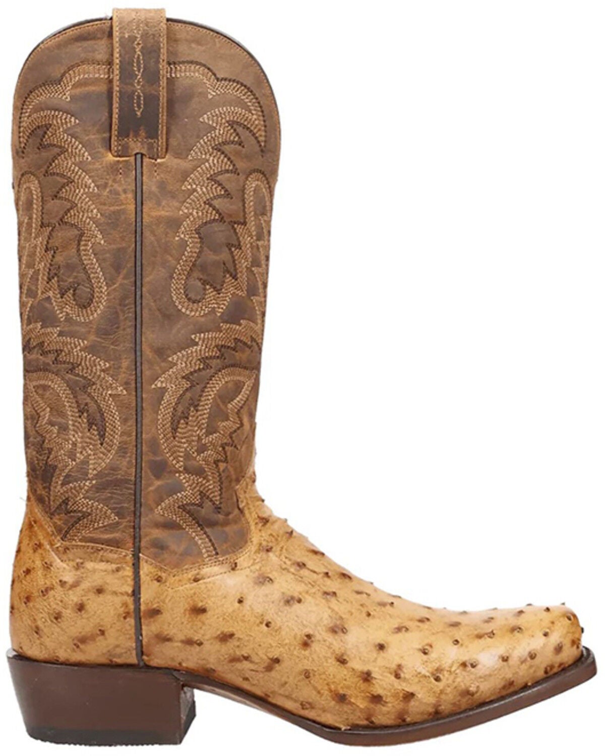 Image #2 - Dan Post Men's Marco Exotic Full-Quill Ostrich Western Boots - Square Toe, Brown, hi-res