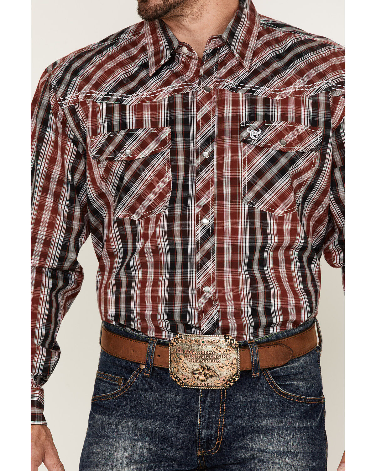 Image #3 - Cowboy Hardware Men's Arroyo Large Plaid Snap Western Shirt, , hi-res