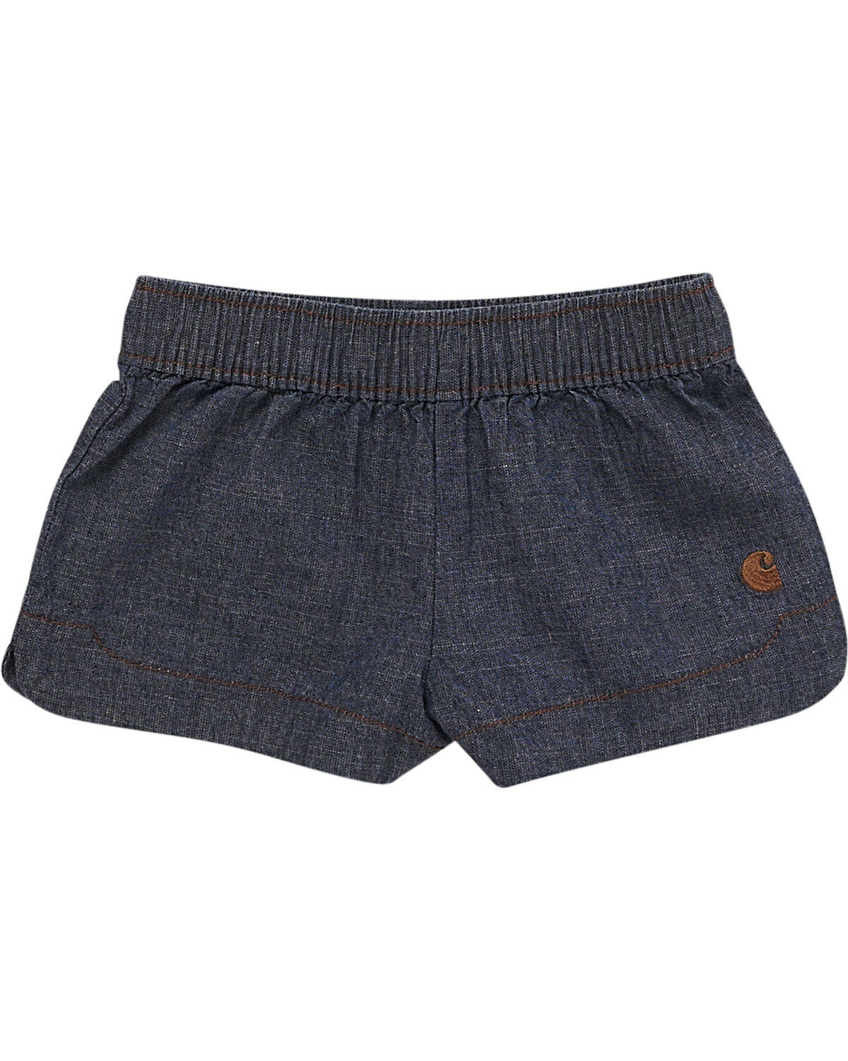Image #1 - Carhartt Toddler Girls' Chambray Medium Wash Shorts, Medium Wash, hi-res
