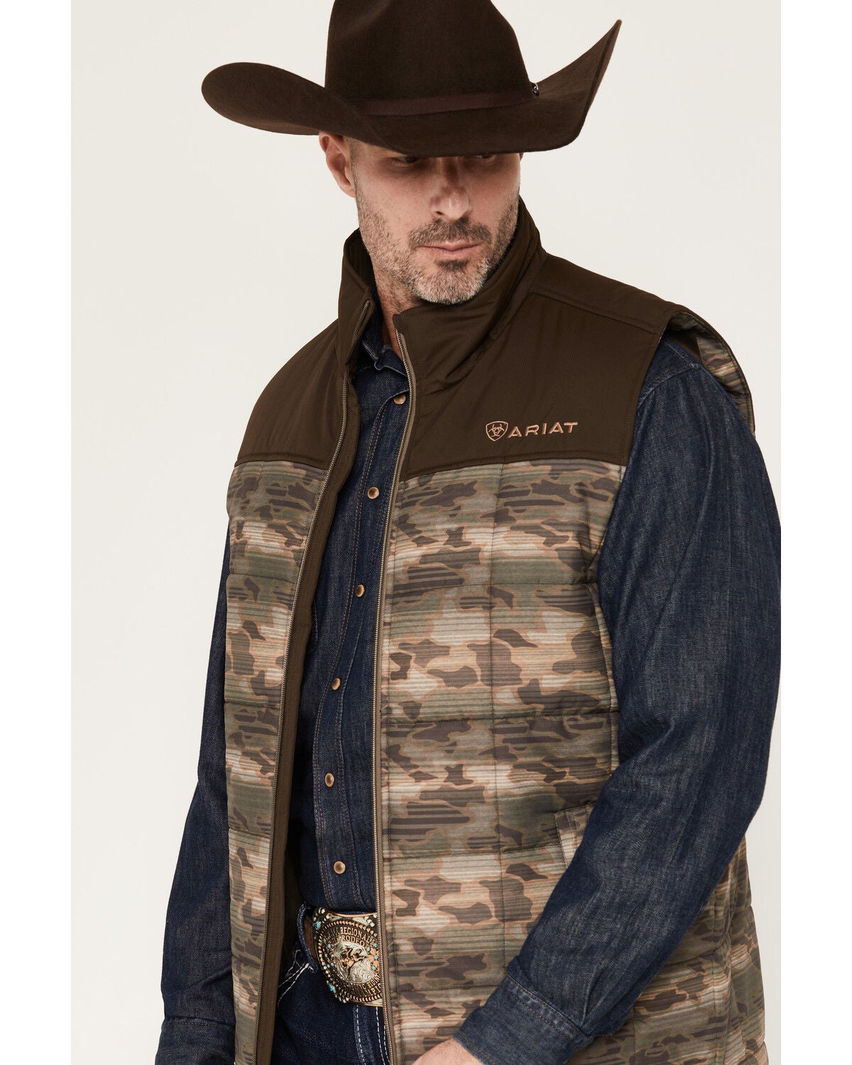 Image #2 - Ariat Men's Crius Concealed Carry Insulated Vest - Tall, Camouflage, hi-res