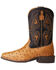 Ariat Men's Dagger Full-Quill Ostrich Exotic Western Boots - Broad Square Toe , Brown, hi-res