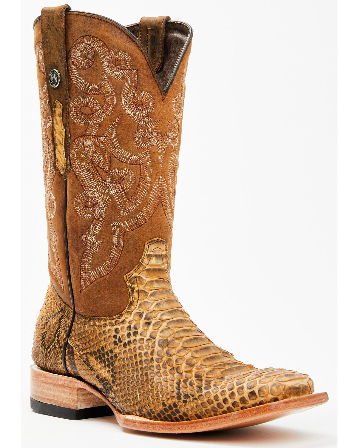 square toe rattlesnake skin boots