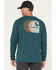Image #1 - Carhartt Men's Relaxed Fit Heavyweight Long Sleeve Pocket Graphic Work Shirt, Green, hi-res