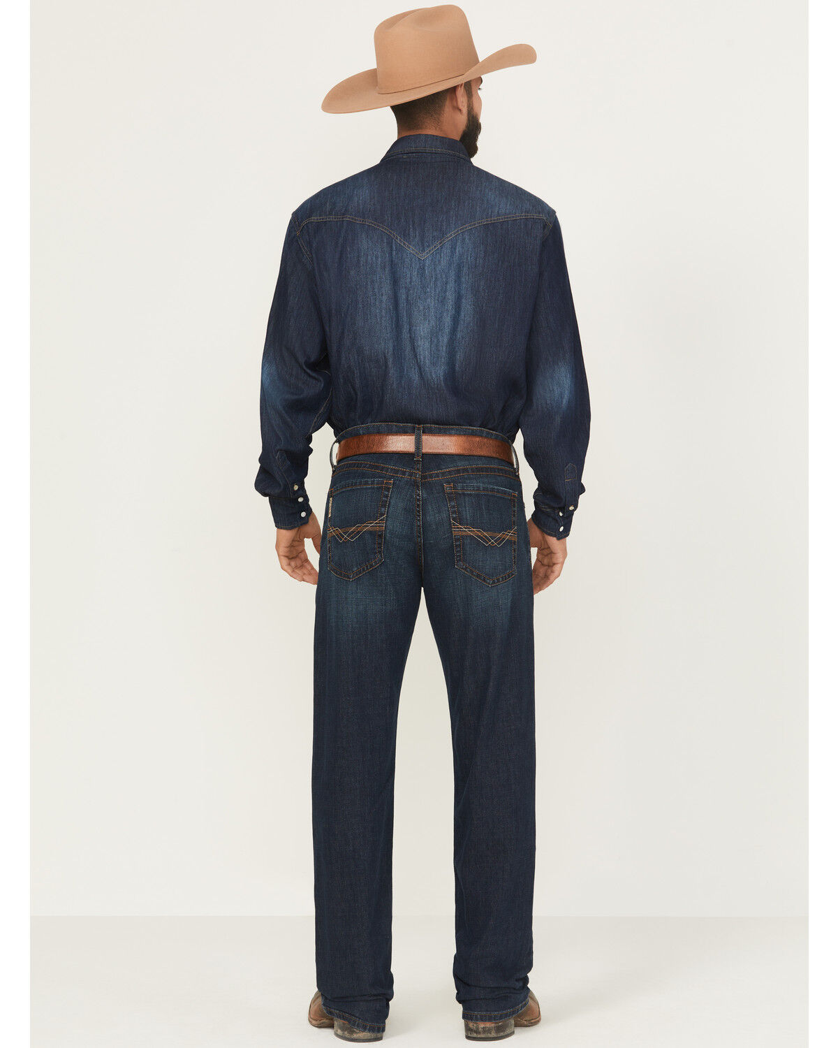 Image #3 - Cinch Men's Grant Dark Wash Relaxed Bootcut Stretch Denim Jeans, Indigo, hi-res