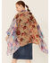 Image #3 - LaBiz Women's Floral Short Kimono, Tan, hi-res