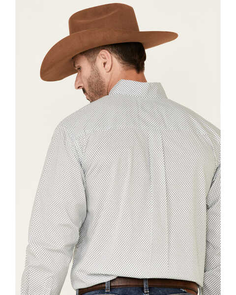 Image #5 - Cinch Men's White Stretch Geo Print Long Sleeve Western Shirt , White, hi-res