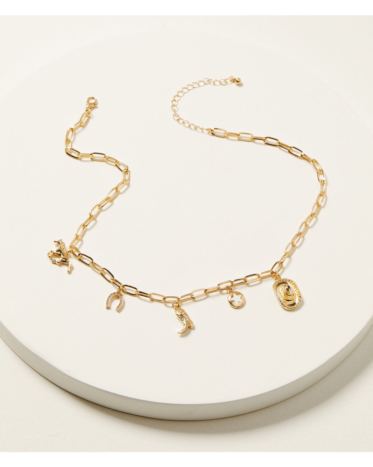 Shyanne Women's Western Charm Necklace, Gold, hi-res