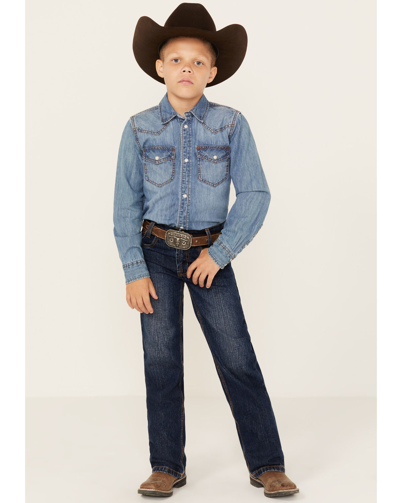Product Name Cinch Boys White Label Demin Straight Leg Jeans Slim 8 18