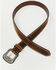 Image #2 - Ariat Women's Leather Belt with Engraved Buckle, Brown, hi-res
