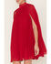 Flying Tomato Women's Pleated Cape Dress, Red, hi-res