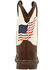 Durango Boys' Rebel Distressed Flag Western Boots - Square Toe, White, hi-res