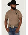Paramount Network Men's Yellowstone Cattleskull Logo Graphic Short Sleeve T-Shirt, Sand, hi-res