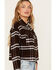 Image #2 - Cleo + Wolf Women's Cropped Plaid Print Flannel Shirt, Chocolate, hi-res