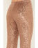 Sadie & Sage Women's Inferno Sequin Flare Pants, Sand, hi-res