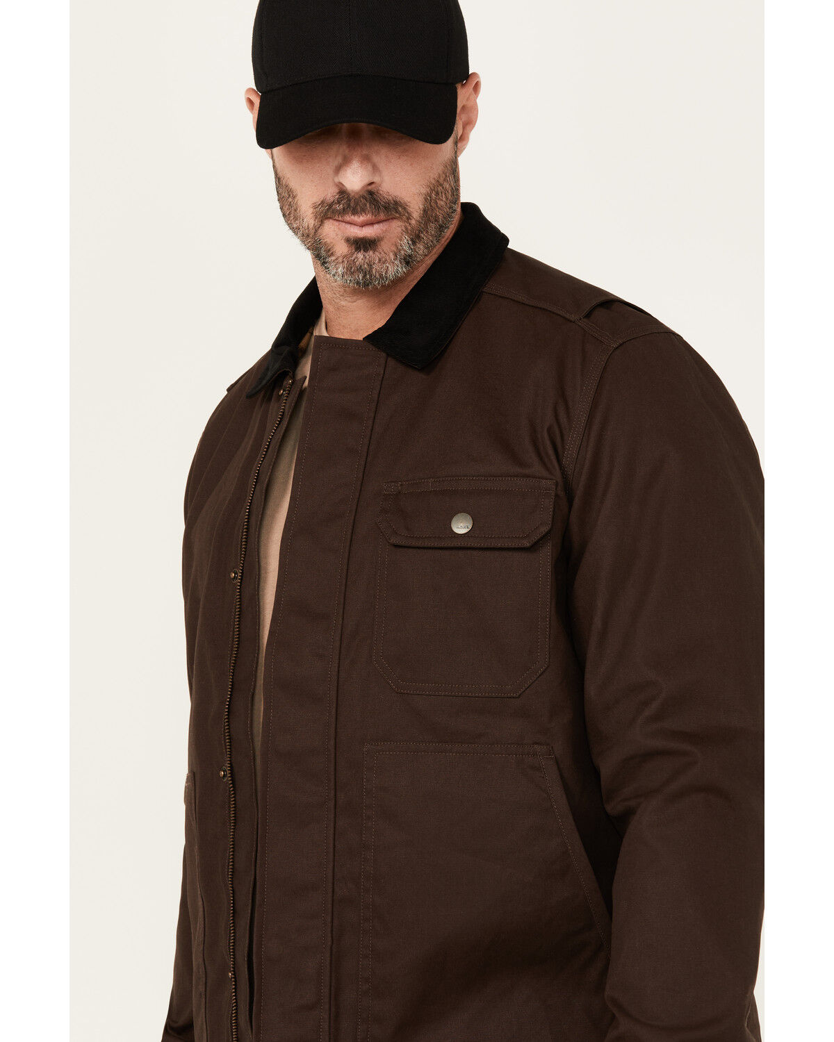 Image #2 - Hawx Men's Oakdale Solid Chore Coat, Brown, hi-res